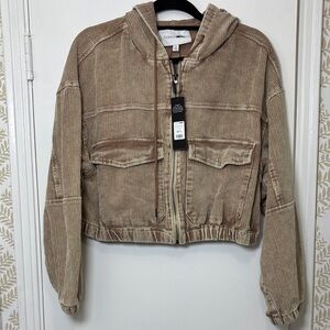 NWT Fashion Nova Tan Corduroy Jacket Women Size 1X